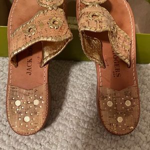 Jack Rogers cork/gold sandals size 6.5